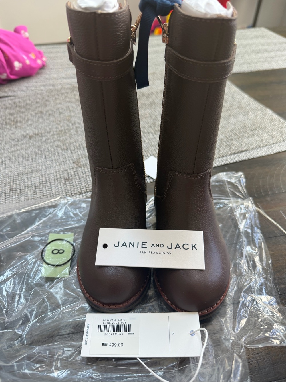 Janie and Jack Brown Girls' Tall Riding Boots